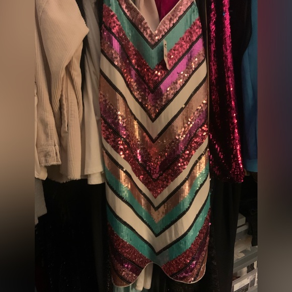 Express sequin chevron mini dress PS - Picture 3 of 8
